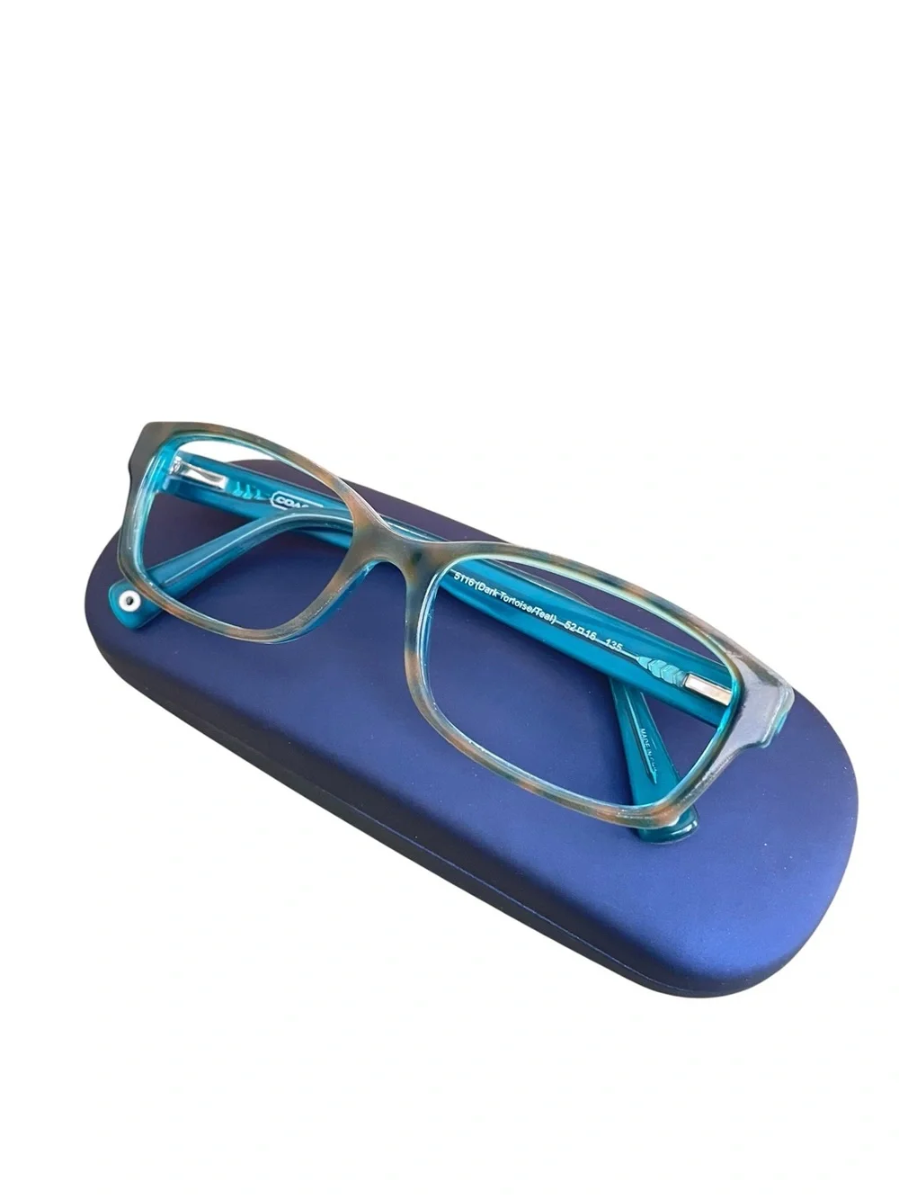 Coach HC 6040 Brooklyn Women's Dark Tortoise & Teal Eyewear Frames & Case